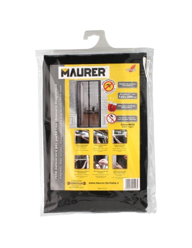 Cortina Mosquitera Para Puertas Con Cierre Central Magnetico Automatico 120 x 240 (Alt.) cm. Color Negro.