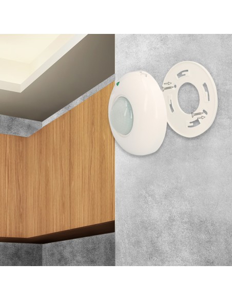 Detector De Movimiento Por Infrarrojos Con Sensor Crepuscular 360°. Ajustable