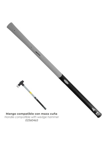 Mango De Fibra Vidrio Para Mazas Con Agujero 53x33 mm. 90 cm. Longitud. Oval Conico