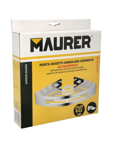 Cestillo Rincon Baño Autoadhesivo, Color Inox Con Efecto Espejo, Autoadhesivo Resistente o Con Tornillos