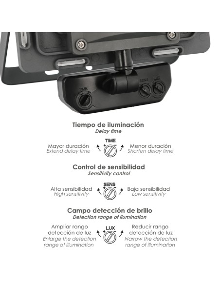 Foco Led Plano 30 Watt. Luz Blanca 4000º K IP 65 2400 Lumenes Con Sensor de Presencia