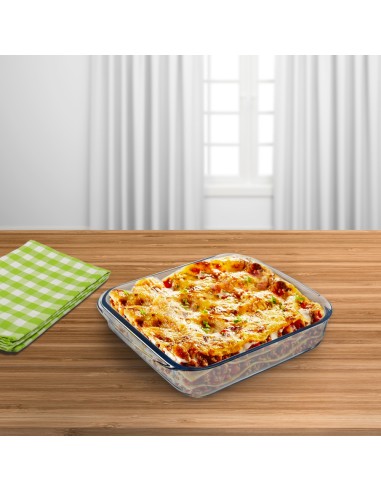 Fuente Horno Cristal Borosilicato Cuadrada 1,1litros. 18x18 cm. Ideal Meclas, Ensaladas, Postres, Cocina, Resposteria. Libre BPA