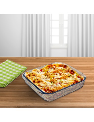 Fuente Horno Cristal Borosilicato Cuadrada 1,1L. 20,7x20,7 cm. Ideal Meclas, Ensaladas, Postres, Cocina, Resposteria. Libre BPA