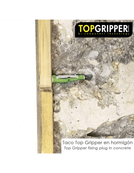 Taco Topgripper Bimaterial Ø 10 mm. (Caja 75 unidades) Taco Anclaje Universal, Taco Hormigon, Taco Pladur, Taco Ladrillo