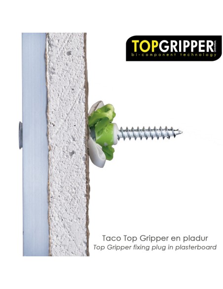 Cubo Tacos Topgripper Bimaterial Con Tornillos Ø 6 mm. 250 Piezas Taco Anclaje Universal, Taco Hormigon, Taco Pladur