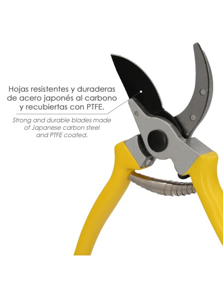 Tijera Podar 1 Mano Japonesa Akagi T-4S 220 mm. Mangos Aluminio Endurecido, Hoja Recubierta PTFE