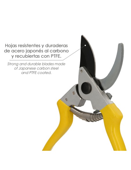 Tijera Podar 1 Mano Japonesa Akagi T-8S 220 mm. Mangos Aluminio Endurecido, Hoja Recubierta PTFE