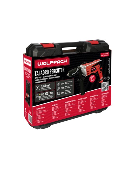 Taladro Percutor Con Variador de Velocidad 1050 Watt. Incluye Maletín, Empuñadura y Guia Metalica.