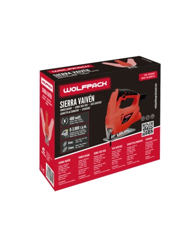 Sierra Vaiven 400 Watt. Sierra de Calar, Profundidad Corte 55 mm. Madera. Inclinable