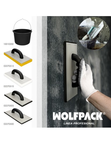 Cubo Obra Italiano Capacidad 10 Litros, Con Marcas Medidoras, Asa Acero Galvanizado, Resistente y Ligero.