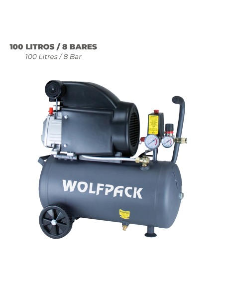 Compresor Aire Wolfpack 24 Litros / 8 Bares / 1,5 Kw - 2,0 HP