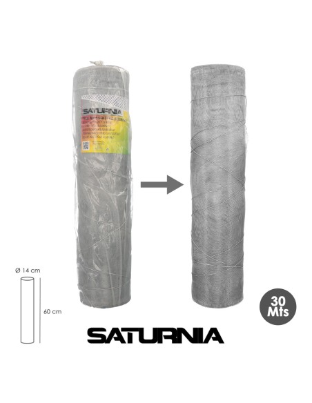 Tela Mosquitera Aluminio 18x14 Ancho 60 cm. Rollo 30 Metros. Malla Mosquitera Aluminio Anti Mosquitos, Antimoscas,