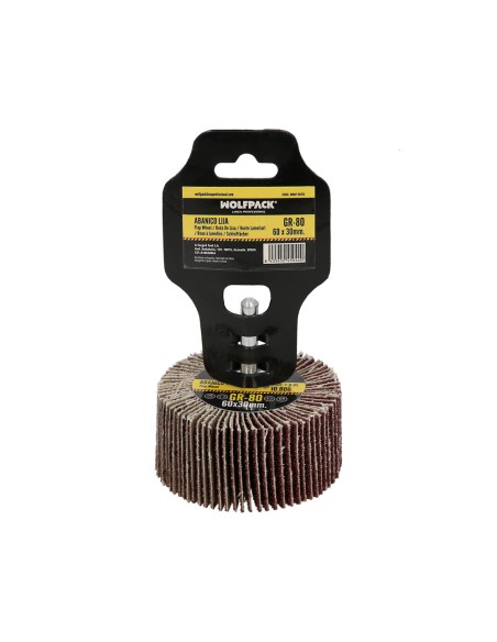 Abanico Lija Grano 80 Medida Ø 60 x 30 mm. Disco Abrasivo Laminas, Ruedas Mil Hojas, Ruedas Abrasivas,Lijado,Desbaste,Pulir