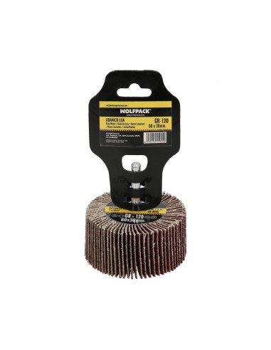 Abanico Lija Grano 120 Medida Ø 60 x 30 mm. Disco Abrasivo Laminas, Ruedas Mil Hojas, Ruedas Abrasivas,Lijado,Desbaste,Pulir