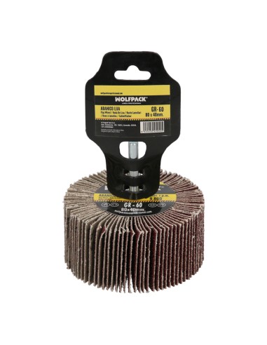 Abanico Lija Grano 60 Medida Ø 80 x 40 mm. Disco Abrasivo Laminas, Ruedas Mil Hojas, Ruedas Abrasivas,Lijado,Desbaste,Pulir