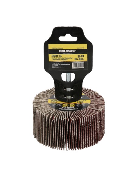 Abanico Lija Grano 80 Medida Ø 80 x 40 mm. Disco Abrasivo Laminas, Ruedas Mil Hojas, Ruedas Abrasivas,Lijado,Desbaste,Pulir