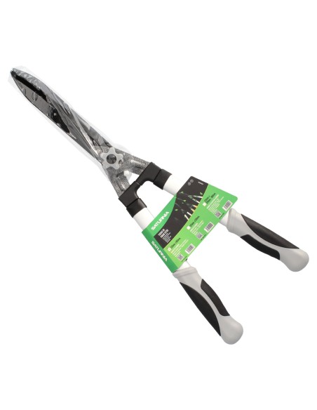 Tijera Podar Setos 2 Manos Aluminio 63 cm. Hojas Acero Antiadherente, Mango TPR, Ajuste Corte