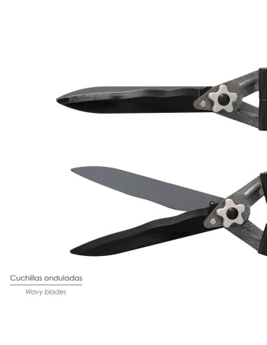 Tijera Podar Setos 2 Manos Aluminio Telescopicas, Hojas Acero Antiadherente, Mango TPR, Ajuste Corte,