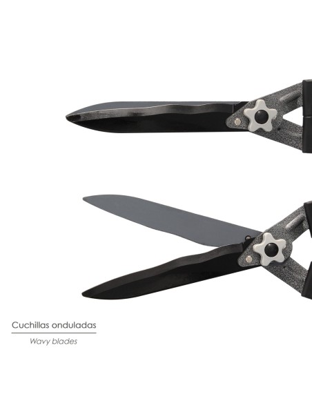 Tijera Podar Setos 2 Manos Aluminio Telescopicas, Hojas Acero Antiadherente, Mango TPR, Ajuste Corte,