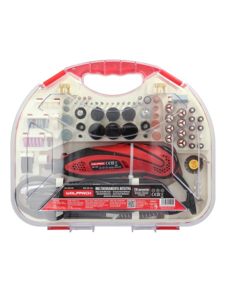 Multiherramienta 135 Watt. Con 210 Accesorios y Maletin. Herramienta Multifunción, Mini Taladro, Herramienta Rotativa, Amoladora