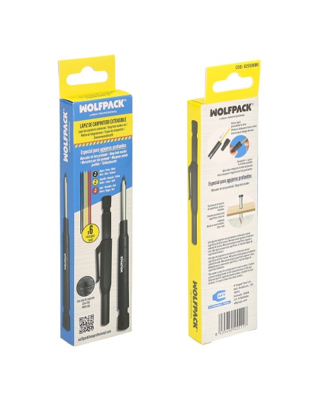 Lapiz Carpintero Portaminas Con 6+1 Recargas Cera Marcadora, Tiza Marcadora, Trazador, Rotulador Marcador, Rotulador Obra,