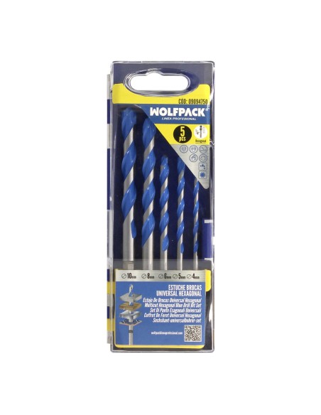 Estuche Brocas Universales Hexagonal Ø 4,0 a Ø 10 mm.