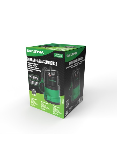 Bomba Aguas Limpias Sumergible 250 Watt. 5.500 lts/hora, Profundidad 5 Mts, Elevación 4,5 mts. Particulas max. Ø 2-3 mm.