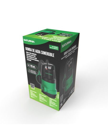 Bomba Aguas Sucias Sumergible 950 W. 14.000 lts/hora, Profundidad 7 Mts, Elevación 10 mts. Particulas max. Ø 30 mm.