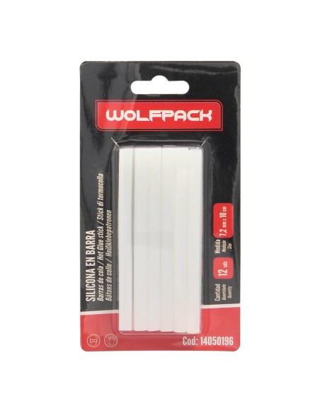 Barras De Pegamento Caliente Ø 7,2 mm. Blister 12 Unidades. Barras Silicona, Pegamento Pistola Termofusible, Silicona Pistola