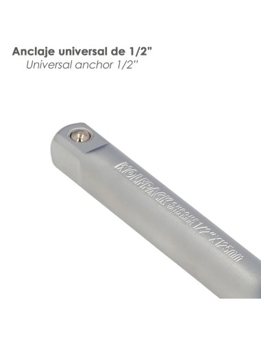 Alargadera Llave De Vaso Cuadradillo 1/2" Longitud 125 mm. Acero Cromo Vanadio