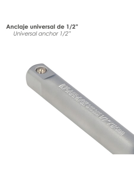 Alargadera Llave De Vaso Cuadradillo 1/2" Longitud 125 mm. Acero Cromo Vanadio