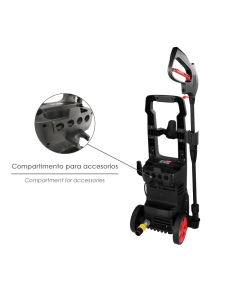 Hidrolimpiadora Alta Presión 135 Bares 1.800 Watt. Con Accesorios. 330 Litros / Hora. Limpiadora de Agua Con Deposito Detergente