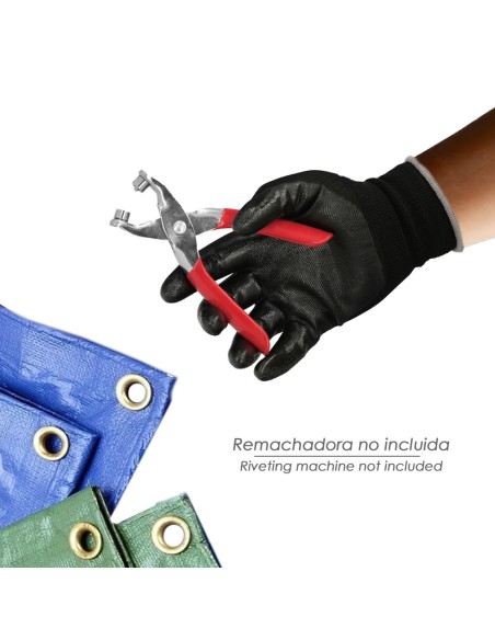 Ojetes / Ojales Metalicos Grandes Para Lona Ø Interior 10 mm. (Bolsa 100 Unidades)