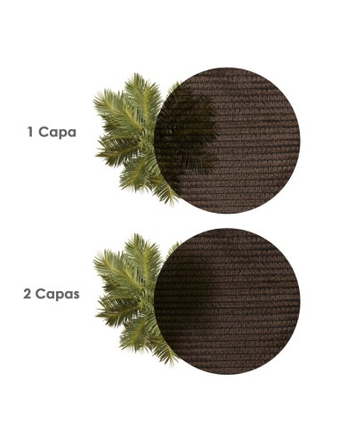 Malla Sombreo Rollo 1 x 50 metros, Reduce Radiación, Protección Jardín y Terraza, Regula Temperatura, Color Marrón