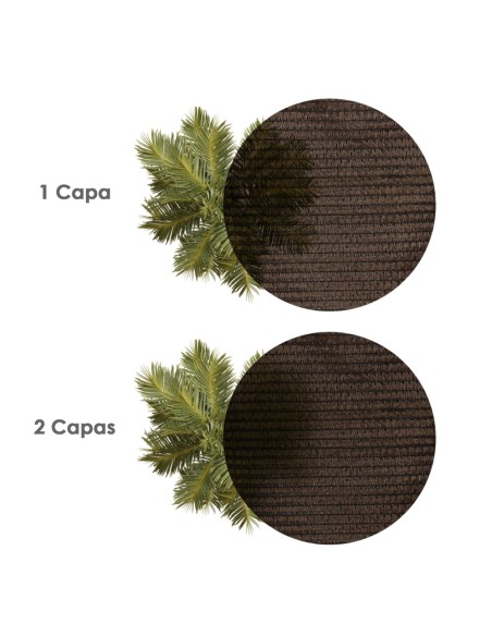 Malla Sombreo Rollo 1 x 50 metros, Reduce Radiación, Protección Jardín y Terraza, Regula Temperatura, Color Marrón