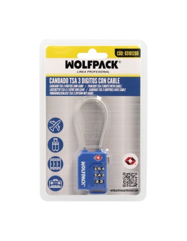 Candado Seguridad Equipaje Tsa 3 Digitos Con Cable Acero. Candado Combinación, Maleta, Viaje, Mochilas, Seguridad