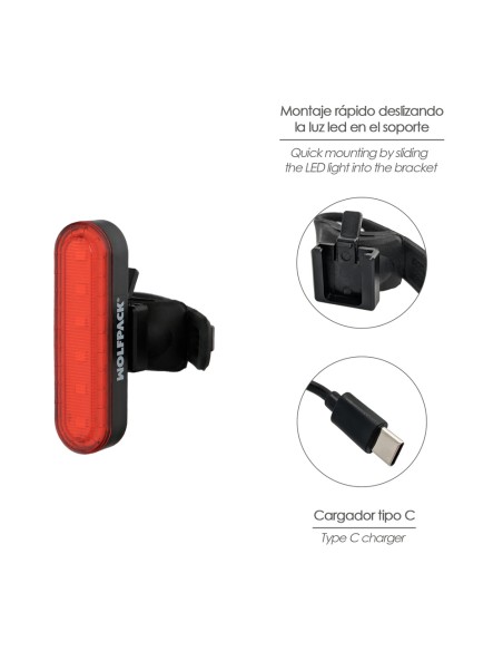 Luz Led Trasera Para Bicicleta / Patinete 100 Lumenes (4 Modos) Bateria Recargable USB