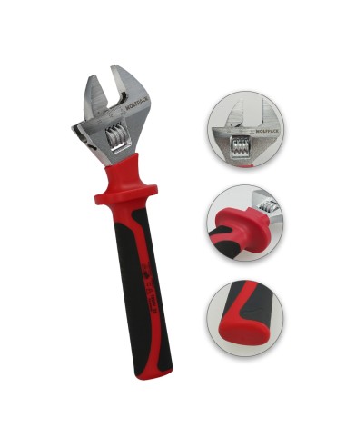 Llave Ajustable Aislada VDE 8". Llave Ajustable Aislada, Llave Inglesa, Llave Moleta Aislada,