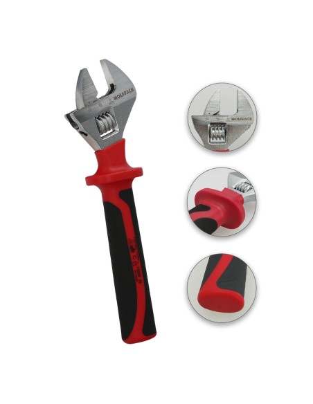Llave Ajustable Aislada VDE 8". Llave Ajustable Aislada, Llave Inglesa, Llave Moleta Aislada,