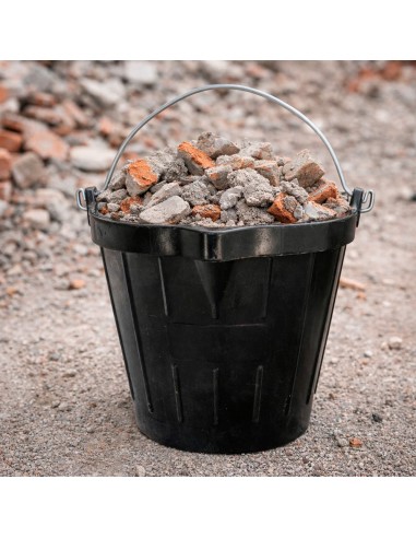 Cubo Obra Industrial Goma 10 Litros Con Pico Vertedor. Base y Laterales Reforzado. Espesor 1 cm. Espuerta Obra, Cubo Goma Obra