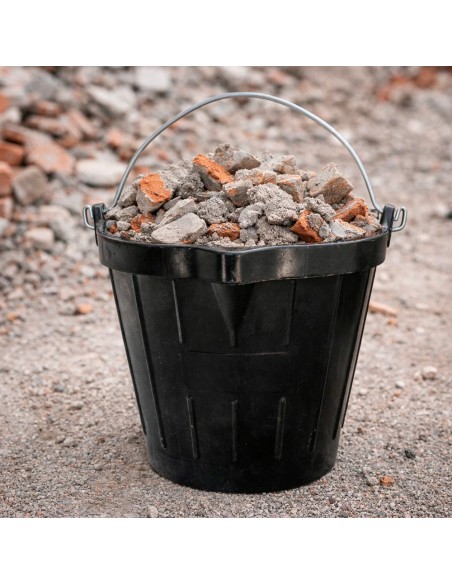 Cubo Obra Industrial Goma 10 Litros Con Pico Vertedor. Base y Laterales Reforzado. Espesor 1 cm. Espuerta Obra, Cubo Goma Obra