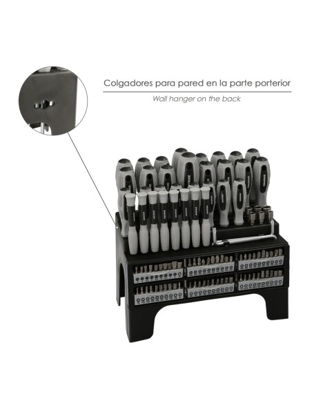 Juego de Destornilladores / Destorpuntas 100 Piezas Con Soporte Expositor