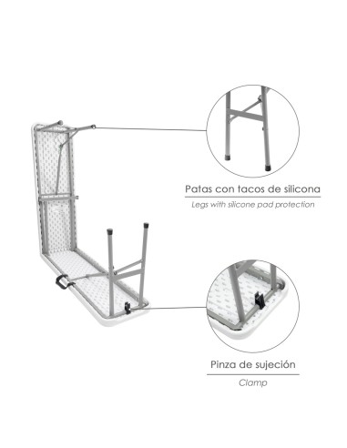 Banco Plegable Multifuncional, Portatil, Resistente,Multiusos 183x28x44 cm. Color Blanco