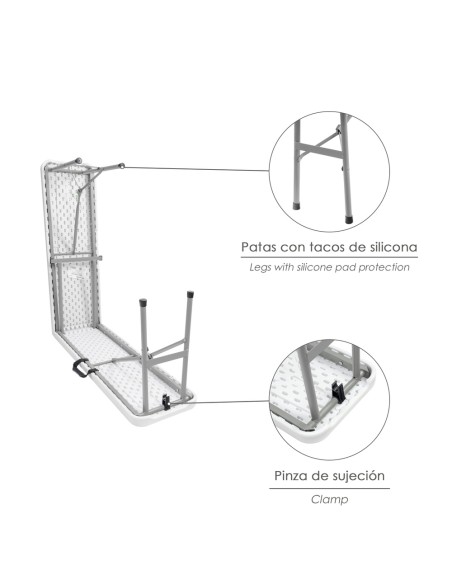 Banco Plegable Multifuncional, Portatil, Resistente,Multiusos 183x28x44 cm. Color Blanco