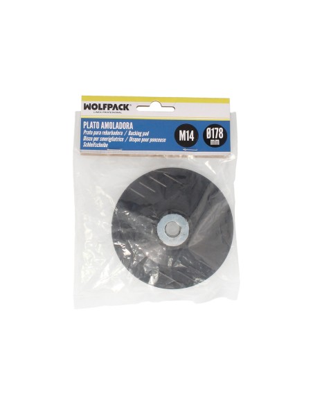 Plato Amoladora Nylon Ø 178 mm. Con Rosca M14. Disco Plástico Para Bonete