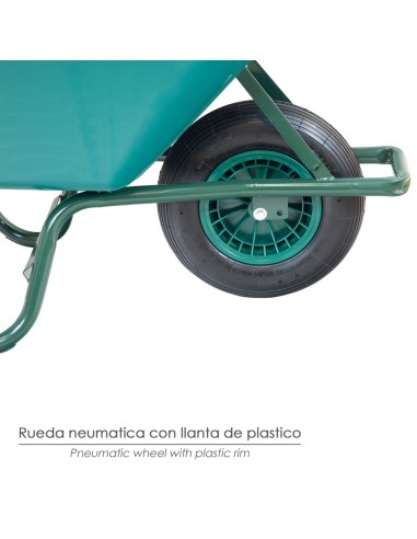 Carretilla Obra Plastico Desmontada 100 litros