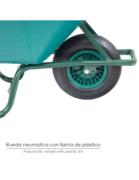 Carretilla Obra Plastico Desmontada 100 litros