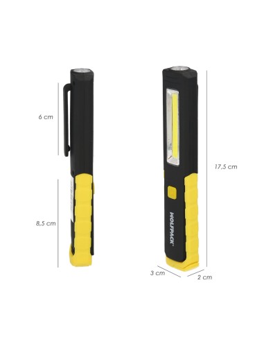 Linterna LED Multifunción Tipo Boligrafo Recargable (900 mAh) 200 Lumenes Con Iman, Gancho y Soporte Ajustable.