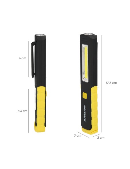 Linterna LED Multifunción Tipo Boligrafo Recargable (900 mAh) 200 Lumenes Con Iman, Gancho y Soporte Ajustable.