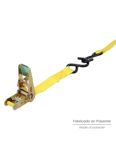 Cinta De Amarre Con Ratchet 4 metros x 25 mm. Trinquete Metalico Automatico, Cincha, Eslinga Mercancia, Correa Sujeción (Pack 2)